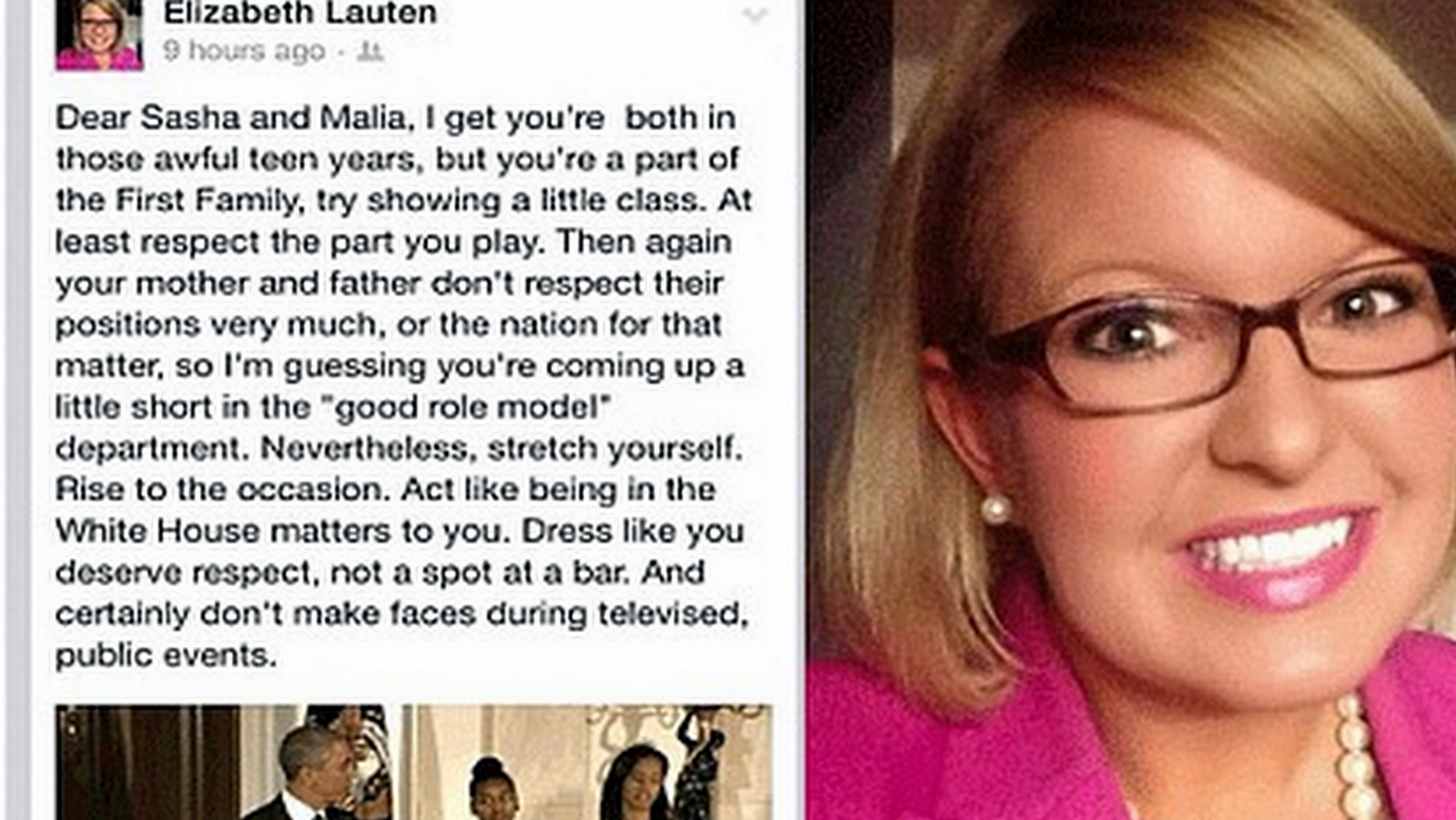 Elizabeth Lauten kritizovala Obamove dcéry